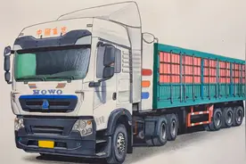 手绘重汽豪沃半挂牵引车，谢谢支持