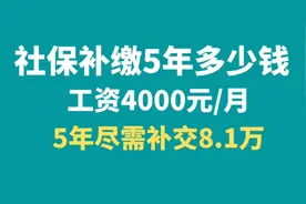 社保补缴5年需多少钱视频封面