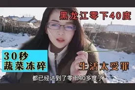 黑龙江零下40度，30秒蔬菜冻碎有多可怕，东北这地方你敢来吗？视频封面