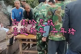 大叔自驾云南巧遇哈尼族杀年猪，一家过年宴，左邻右舍来帮忙。视频封面