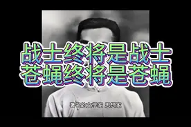 有缺点的战士终竟是战士，完美的苍蝇也终竟是苍蝇。