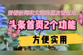 爱看新闻和文章的朋友看过来 头条首页2个功能使用 方便实用视频封面