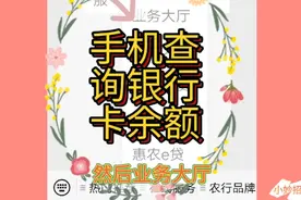 在家用手机就能查询银行卡余额，不用去银行或看短信，省事省时间视频封面