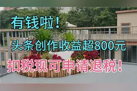 有钱啦！头条创作收益超800元扣税可申请退回，看个人所得税细节视频封面