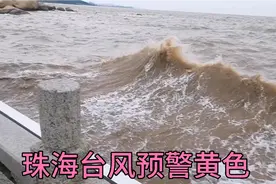珠海台风预警黄色，学校停课，高空作业停工，停航，海面浪高风大视频封面