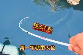 第一杆就中破纪录大鱼，小钩细线能钓上这么大的鱼真幸运视频封面