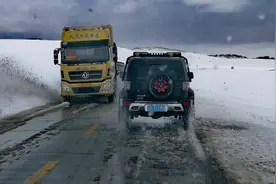 班戈县到尼玛县，平均海拔4500左右路遇暴风雪。