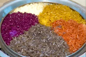 广西五色糯米饭做法，用料简单又干净，学会可以开小摊！