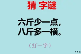 字谜：六斤多一点，八斤多一横，这是什么字视频封面