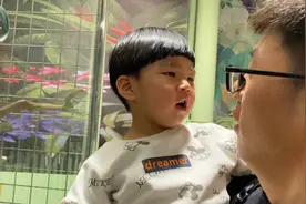 周末亲子时光，爸爸带2岁女儿海洋馆喂猪，小宝宝一脸满足！