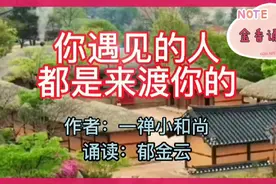 生命中你遇见的人，都是来渡你的，深以为然视频封面