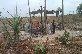 非洲户外人家，他们靠砸石头换取一点钱来维持生活视频封面