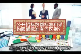 政府采购百问（五）公开招标数额标准和采购限额标准有何区别？视频封面