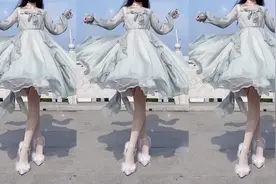 高跟鞋配洛丽塔，裙子不小心飞起来了啊