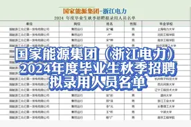 国家能源集团（浙江电力）2024秋招拟录用高校毕业名单！视频封面