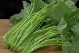 红薯苗直接下锅炒就错了，分享一个小绝招，上桌几小时翠绿不发黑