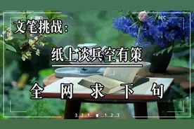 文笔挑战：纸上谈兵空有策，全网求下句！视频封面