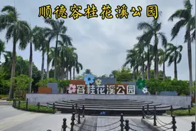 顺德容桂花溪公园，欣赏小桥流水，开阔广场，休闲长廊等景色宜人