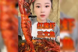 红魔虾刺身，这个虾太鲜了，真得好好吃，小姐姐一口一个视频封面