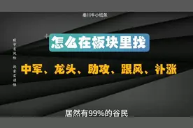 怎么在板块里找中军、龙头、助攻、跟风、补涨#股票 #股票知识 #