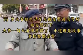 老大爷一句按大道理来说我错了，小道理来说没错直接整懵交警-视频封面