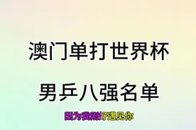 国际澳门单打世界杯，男乒八强名单。视频封面