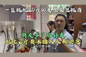 北京夫妻泡水果酒，一筐桃配20斤60℃原浆2斤黄冰糖，30天能喝！视频封面