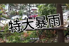 真吓人！南宁特大暴雨，城市变汪洋，树木被摧毁，出行难视频封面