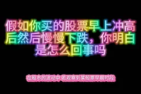 假如你买的股票早上冲高后然后慢慢下跌，你明白是怎么回事吗视频封面