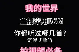 我的世界主播常用bg m，请认真听完，拍视频必备。