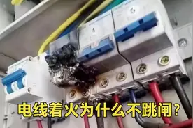 电线着火了，为什么不跳闸？知道原因的都是老电工，看完涨知识了视频封面