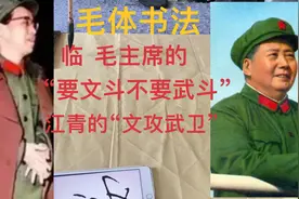 毛体书法：临  “要文斗、不要武斗。”江青的“文攻武卫”。