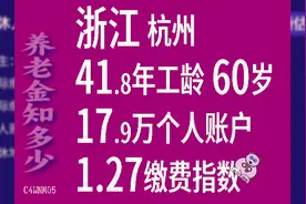 浙江杭州，工龄41.8年，个人账户17.9万，60岁退休养老金计算视频封面
