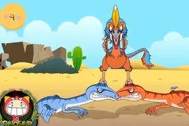 窃蛋龙对战迅猛龙#恐龙世界恐龙大作战#恐龙动画@DOU+小助手视频封面