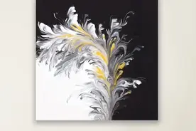 黑、白、金，充满了国风韵味的流体画，惊艳到我了，太好看了吧！