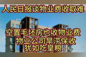 人民日报谈物业费收取难，空置房毛坯房交物业费物业公司旱涝保收视频封面