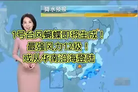 超强台风1号台风蝴蝶来袭！最强风力12级！