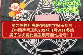玄学娱乐预测《中国乒乓球队2024年1月WTT多哈男子总决赛发展？》视频封面