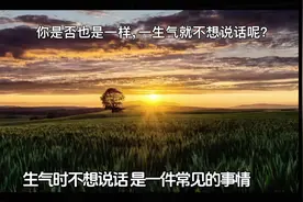 你是否也一样，一生气就不想说话呢？
