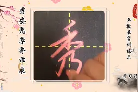 硬笔行书单字练习 秀委秃季香乖乘连笔字示范书写