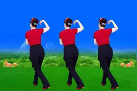 背面带您跳广场舞《红姑娘》优美舞步好看好学，这歌也好听