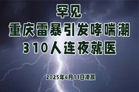 #重庆罕见雷暴#引发#哮喘潮#，#310人连夜就医#。视频封面