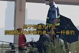 终于明白禁捕期为何允许一人一杆垂钓。鱼儿：朝廷又来发赈灾粮了