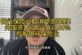 外资可100%控股银行保险业？政策进一步放开，金融业又要回暖了？视频封面