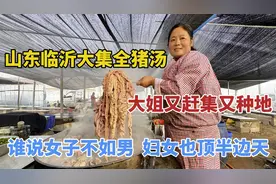山东临沂，乡村单亲大姐卖全猪汤，一人赚钱养家，妇女也顶半边天