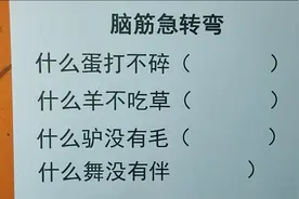 脑筋急转弯，什么蛋打不碎，什么羊不吃草，什么驴没有毛，快来猜