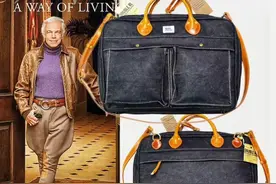 没几个好东西！靛蓝染色RL牛皮拼接牛仔布公文包INDIGO厚重邮差包