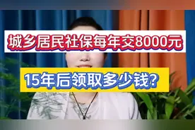 城乡居民社保每年交8000元，15年后领取多少钱？视频封面