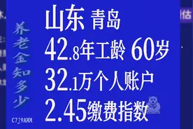 山东青岛，工龄42.8年，个人账户32.1万，60岁退休养老金计算视频封面