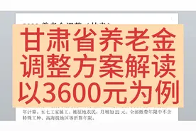 甘肃省养老金调整方案解读（2023），以3600元退休金为例视频封面